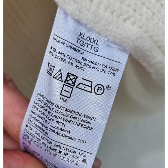 Banana Republic Sweater Vest Womens Size XL XXL Ivory Ribbed Wool Minimalist - Picture 6 of 6